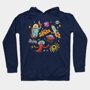 Outer space hand drawn Hoodie